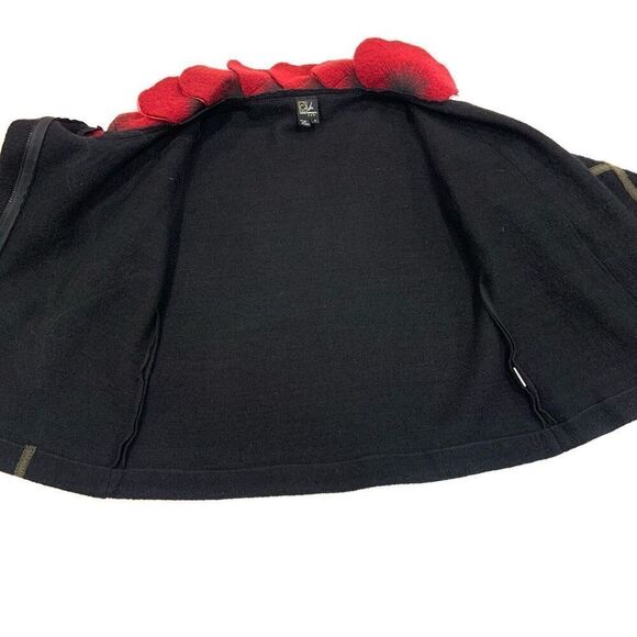COVELO Boiled Wool & Silk Poppy Sweater Jacket (Sz M) - Picture 8 of 11
